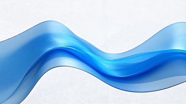 Blue flowing fabric on white background