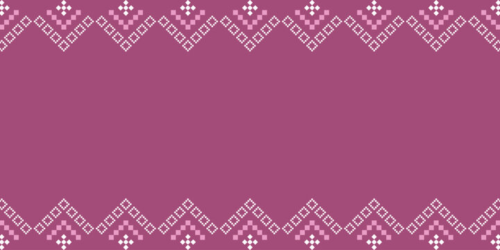 Pink Cross stitch colorful geometric traditional ethnic pattern Ikat seamless pattern border abstract design for fabric print cloth dress carpet curtains and sarong Aztec African Indian Indonesian