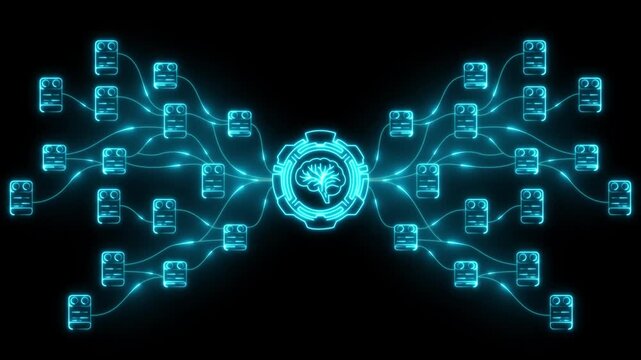 Artificial Intelligence Data Network with Connected Database Servers and Neural Processing Hub