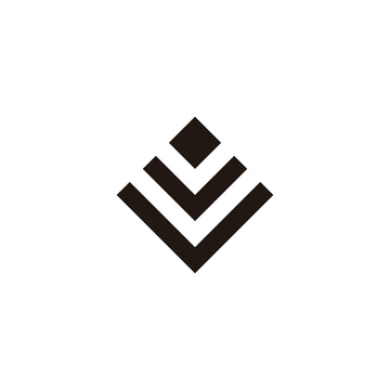 Letter vV pointer geometric symbol simple logo vector