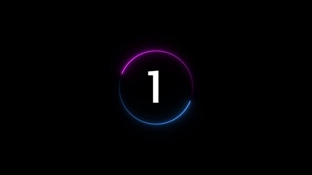 5 second countdown timer, Abstract countdown and rotating circular animation on black background. Simple 5-second countdown timer version included Movies start intro 5 4 3 2 1 count ...