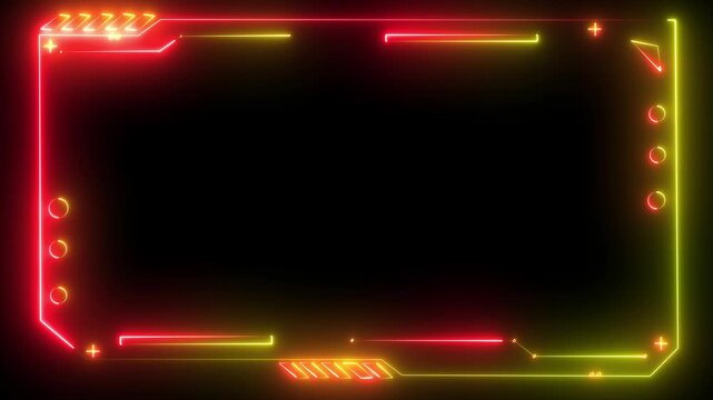 Futuristic HUD video frame Digital technology plexus lines background. Technology HUD template. Frame HUD element. HUD viewfinder Interference. Hologram Background black 