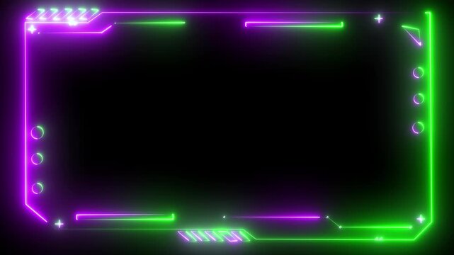 Futuristic HUD video frame Digital technology plexus lines background. Technology HUD template. Frame HUD element. HUD viewfinder Interference. Hologram Background black 