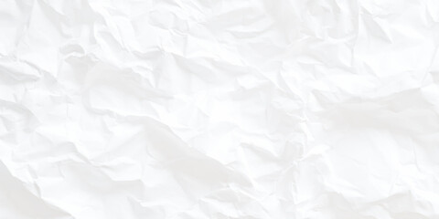 Fototapeta premium White crumpled paper texture background. Abstract wrinkled and creased paper sheet background with soft shadows.
