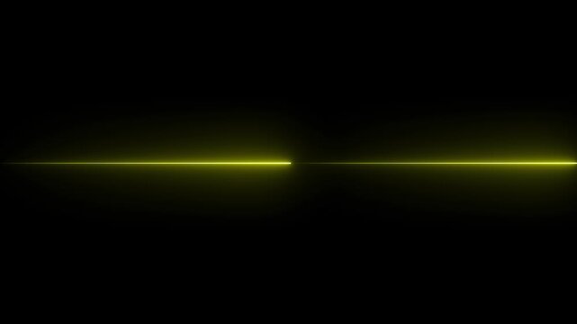 Three parallel horizontal glowing red neon light lines on a solid black background ant 4k video