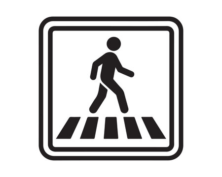 Pedestrian crossing sign icon
