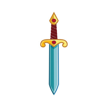 Medieval Sword Flat Vector Illustration