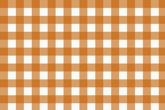 Orange gingham pattern background, rustic checkered fabric texture, autumn picnic tablecloth design, classic orange and white plaid textile print