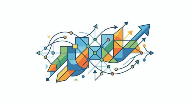 Abstract geometric design with upward trending arrows