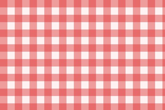 Red and white gingham pattern background, classic checkered fabric texture, traditional picnic tablecloth design for food and kitchen themes