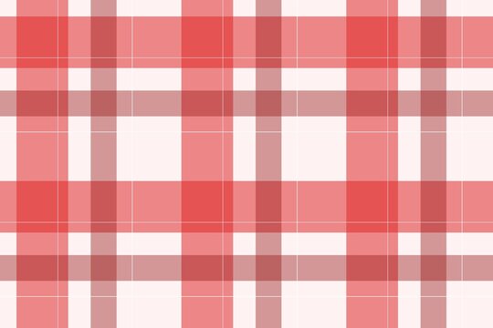 Red and white plaid pattern background, classic checkered fabric texture, traditional tartan textile design for picnic tablecloth or flannel shirt