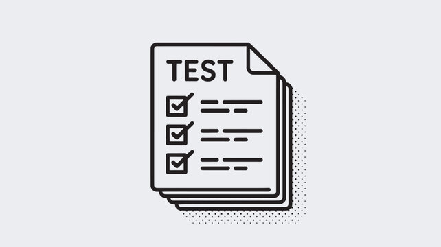 Test document featuring multiple choice checkboxes displays a structured evaluation process for academic or professional assessment.