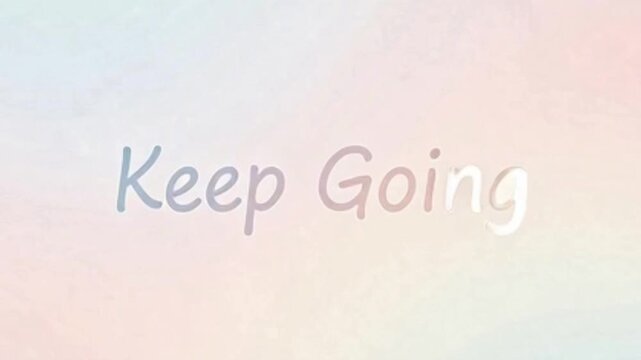 A gentle pastel gradient background featuring the encouraging phrase 'Keep Going' in a soft, light, and faded typography.
