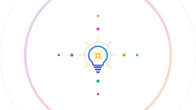 Animated light bulb icon representing creative idea and business innovation
