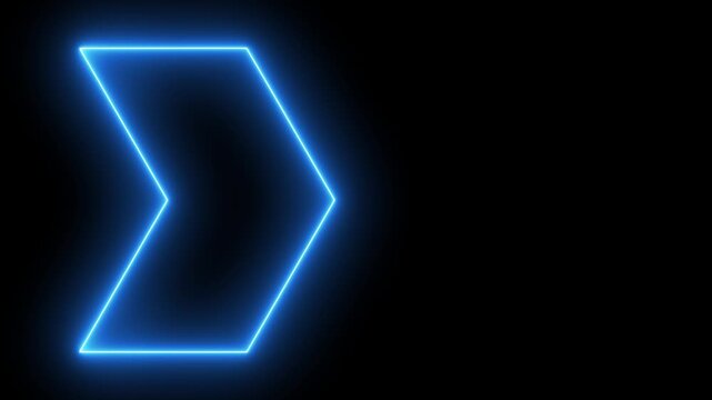 Right directional arrow loop animation. Animated arrows for the overlay video. Neon arrow icon concept animation.