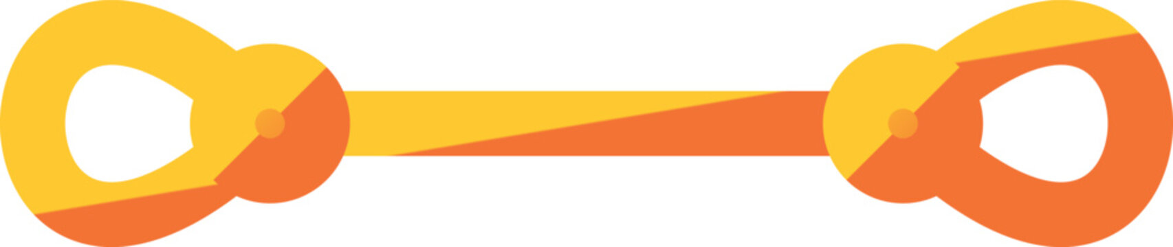 Minimalist orange and yellow infinity data loop symbol representing continuous connectivity flow modern technology illustration