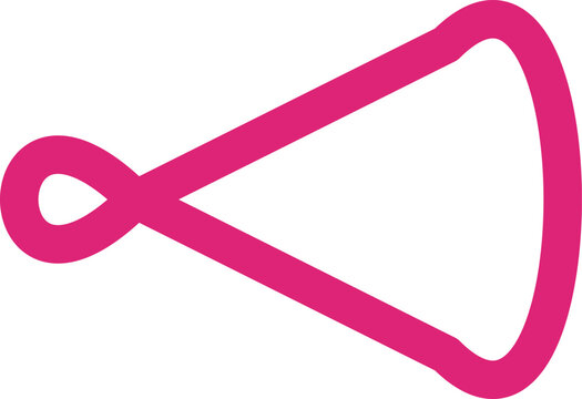 Vibrant pink stylized infinity loop symbol with perspective view on a plain white background illustration