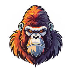 Fototapeta premium Cartoon Gorilla Head Vector Illustration