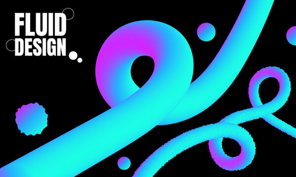 Abstract liquid fluid design backgrounds with gradient shapes
