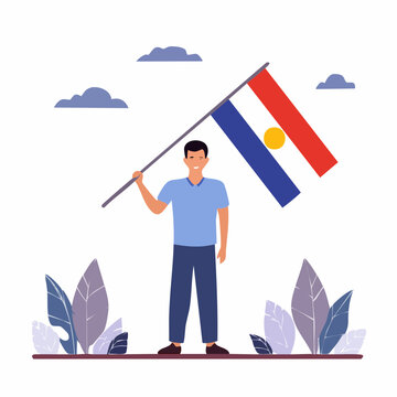 Man Holding Paraguayan Flag