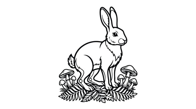 Rabbit standing on grassy ground.