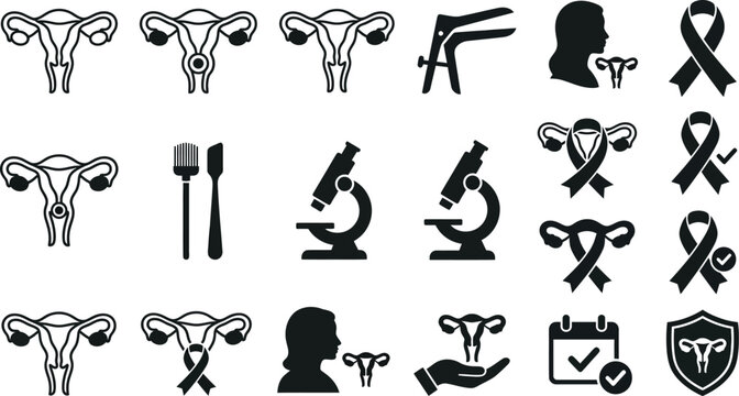 Black silhouette medical icons for health and wellness concepts  various health related symbols