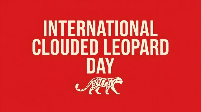 International clouded leopard day awareness campaign logo with animal silhouette