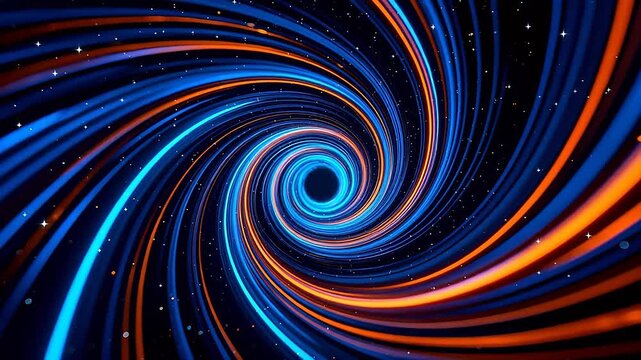 Colorful spiral light pattern in space