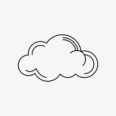 Fototapeta premium Cute cloud, celestial line art design