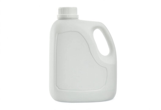 Blank white plastic detergent bottle isolated on white background