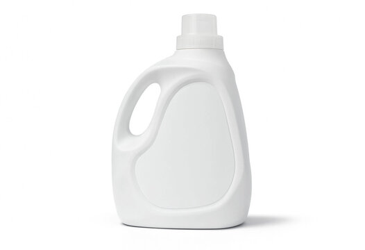 Blank white plastic detergent bottle isolated on white background