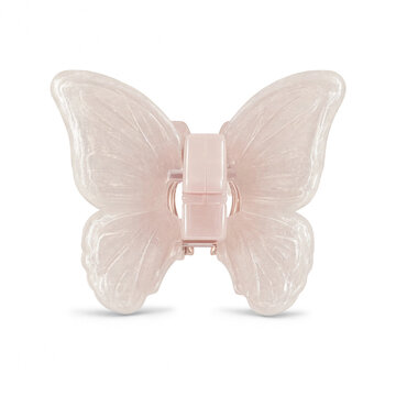 Pink butterfly hair claw clip isolated on white background