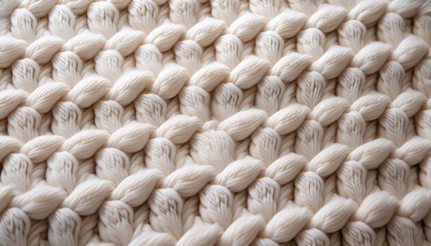 White Knitted Carpet Closeup Textile Texture Off White Background Detailed Warm Yarn Background Knit Cashmere Beige Wool Natural Woolen Fabric Sweater Fragment