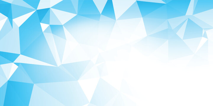 Light Blue and White Low Poly Polygon Background with Soft Crystal Facets and Spacious Copy Space abstract vector background eps10