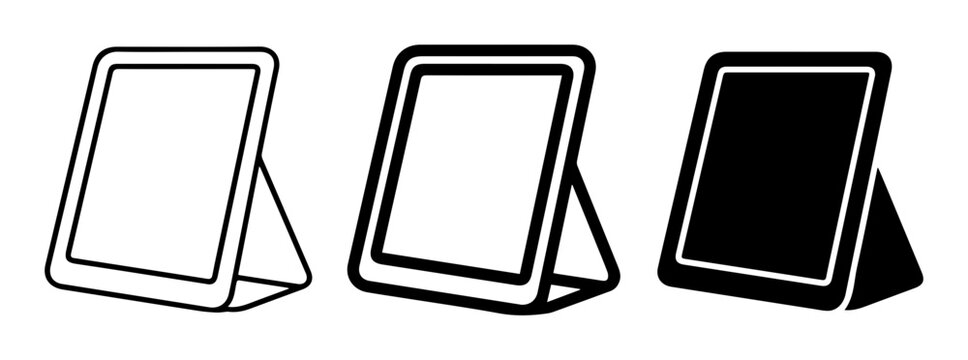 Tablet computer icons, vector tablet graphics, digital device illustrations, blank screen displays