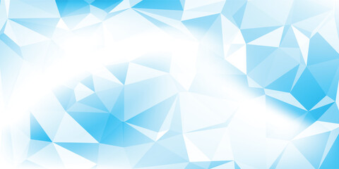 Fototapeta premium Soft Cyan and White Polygon Facets Forming an Airy Geometric Background with Modern Depth decorative background design eps10