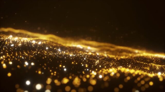 Golden Particles Protective Security Technology Background
