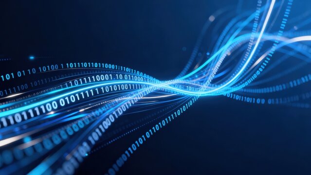 Abstract digital binary code wave