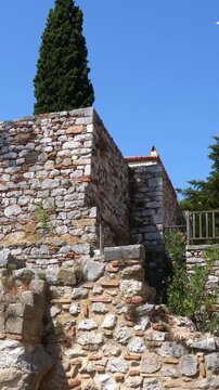 Ancient byzantine ruins of Hosios Loukas monastery in Greece