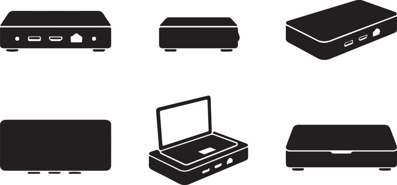 Modern Mini PC and Media Streaming Device Hardware Icon Collection