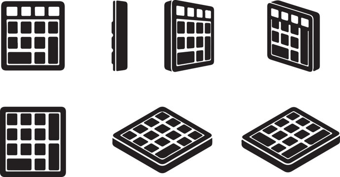 Numeric Keypad 3D Icon Set for UI Design Perspectives