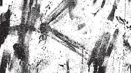 Rough black spray paint splatter and grunge texture on white background for design © HexaFrame