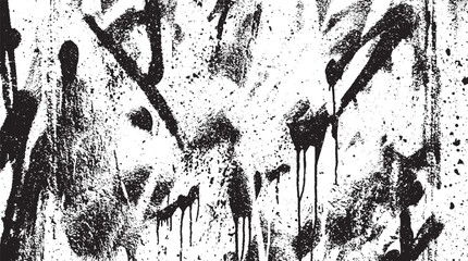 Detailed black spray paint drips and grunge texture on white background for urban art © DARK GRASS