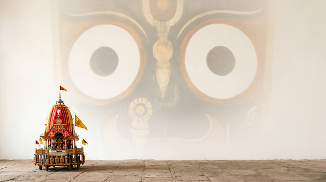 Jagannath rath yatra hindu festival divine idols with traditional jewelry spiritual india 