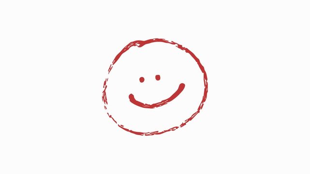 Grunge style textured smiley face loop animation, vector motion graphic