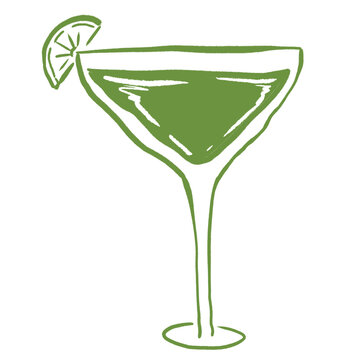 Minimalist Summer Cocktail Line Art Doodle Inspired by Italian Aperitivo Mediterranean Beach Bar and Coastal Vacation Lifestyle