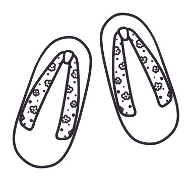 草履の線画イラスト