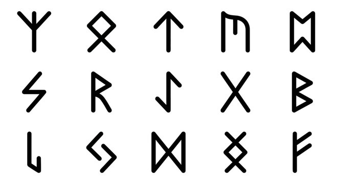 Ancient Rune Symbols Set - Norse Alphabet Icons