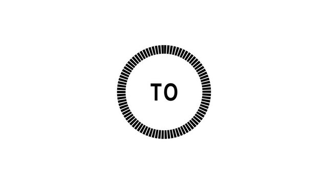 Random dial design illustration .Circle countdown timer one minute animation from 0 to 5 second animation. Modern flat design with animation. neon circle and number looping animated