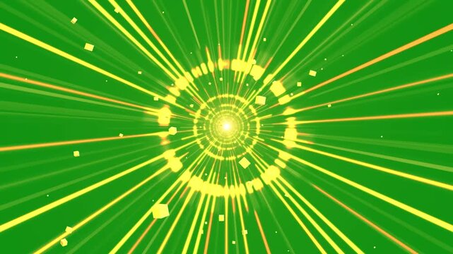Spark slash explosion, 2D cartoon fx energy flash, lightning thunder boom animation, Anime style tunnel burst,green screen chroma key, circular gold energy ring shockwave loop,comic Energy Transitions